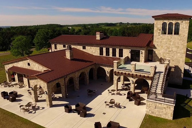 5-Hour Traverse City Wine Tour: 4 Wineries on Old Mission Peninsula - Brys Estate: vines, bay views, and a busy lawn bar