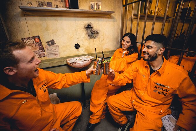 Alcotraz Prison Cocktail Experience in London - Arriving at the orange-jumpsuit intake