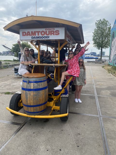 Amsterdam: Guided Beer Bike or Prosecco Bike Tour - The 85-minute ride and assigned route