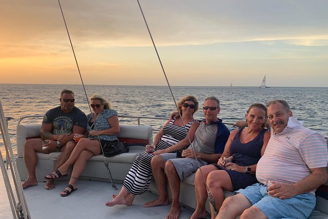 Aruba Happy Hour Sunset Sail with Savory Bites and Cocktails - Meeting at Palm Beach and getting aboard