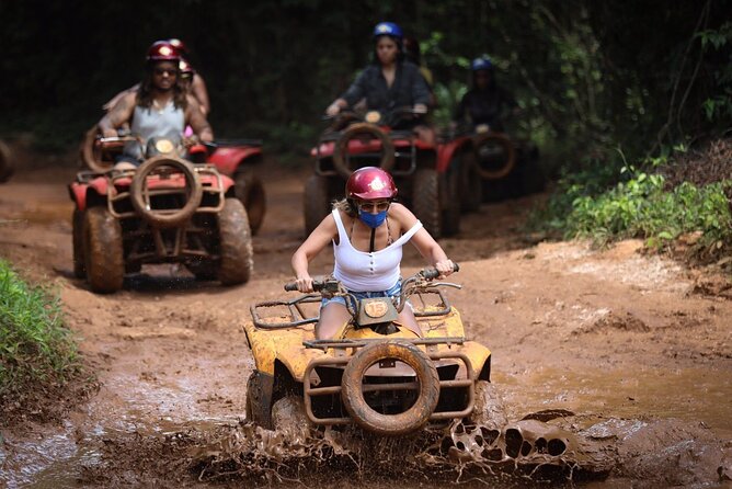 ATV, Ziplining & Cenote Tour, Transportation & Tequila Tasting - ATV trails through the Mayan jungle