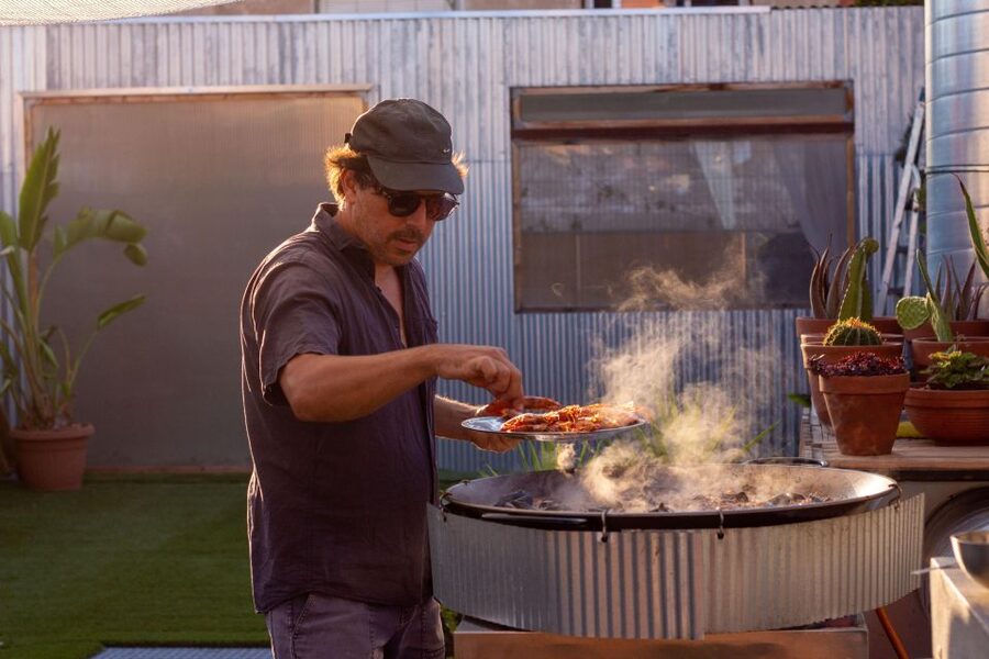 Barcelona: Rooftop Paella Cooking Class with Sangria - Building seafood paella from scratch