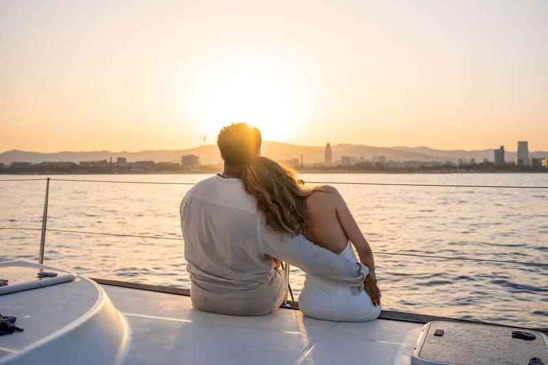 Barcelona: Sunset Catamaran Cruise with Wine and Tapa - Leaving Marina Vela aboard the OPA