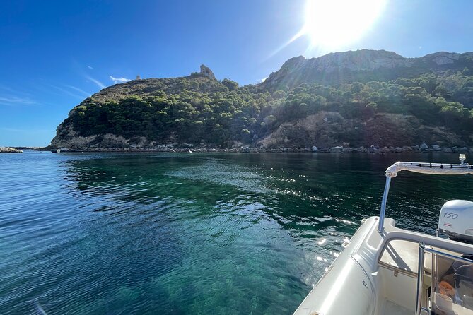 Boat Tour at Devil's Saddle: 4 Swim Stops, Snorkeling & Prosecco - Calamosca Beach and the coastal view