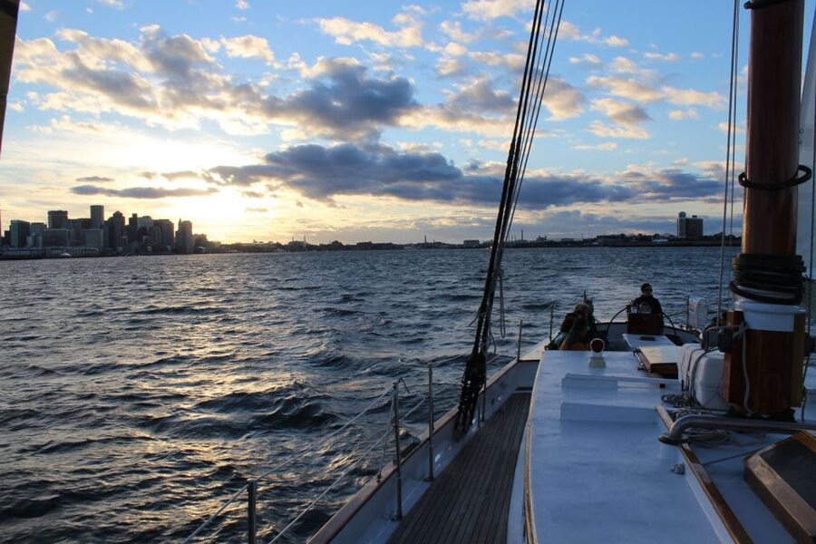Boston: Harbor Champagne Sunset Sail from Rowes Wharf - The Charlestown Navy Yard adds the history