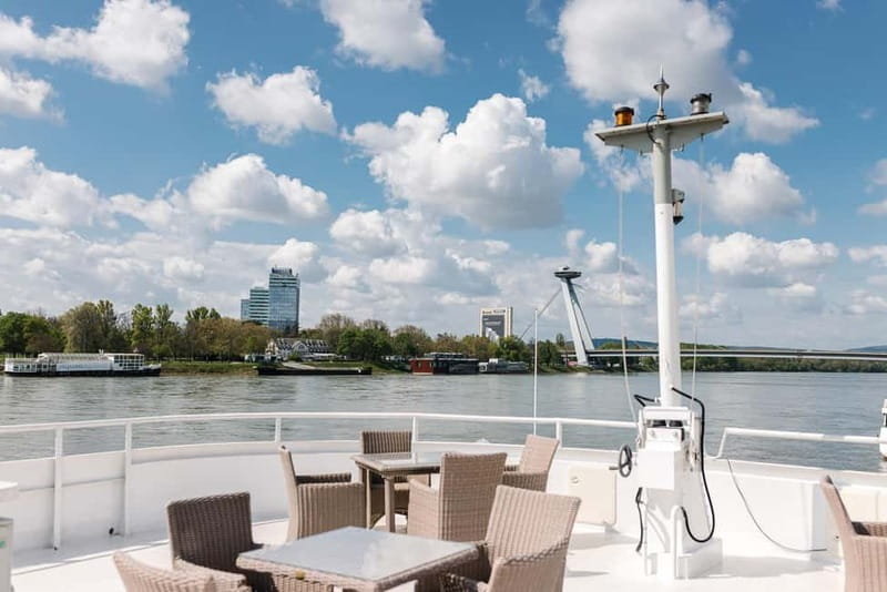 Bratislava: Panorama Cruise with Unlimited Prosecco - Janko Kral Gardens and the central bridges