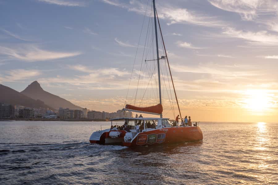 Cape Town: Catamaran Champagne Sunset Cruise - Sunset over the ocean