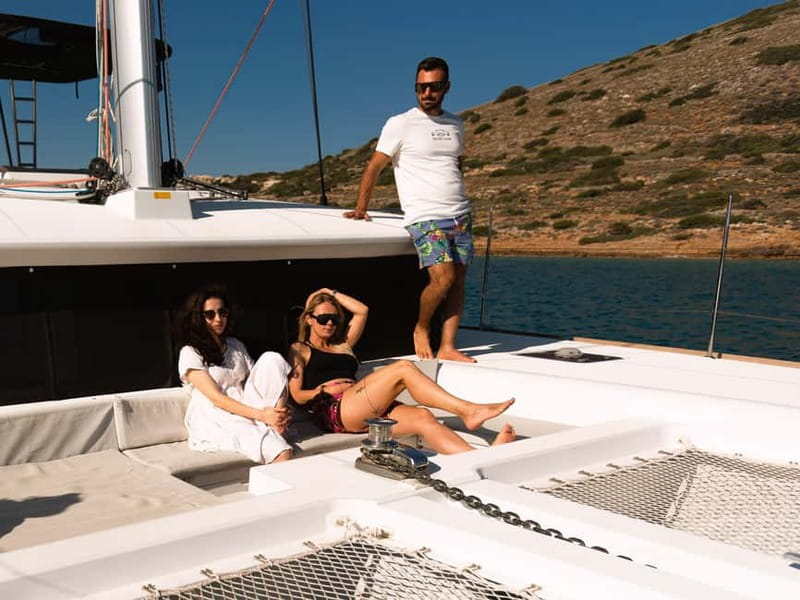 Chania Old Port:Luxury Sunset Catamaran Cruise with Prosecco - The crew and group size