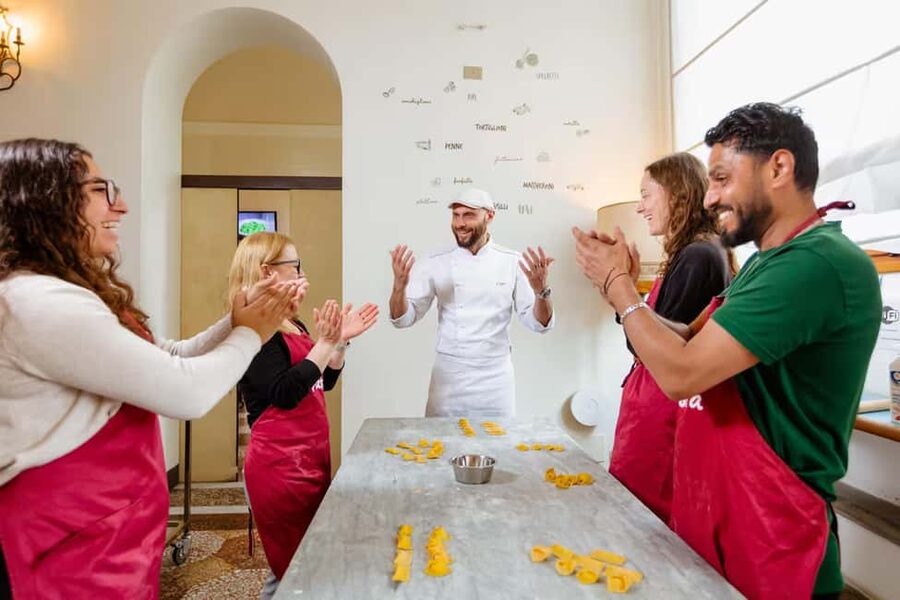 Florence: Pasta Class with Wine, Limoncello and Dessert - From eggs and flour to three pasta shapes