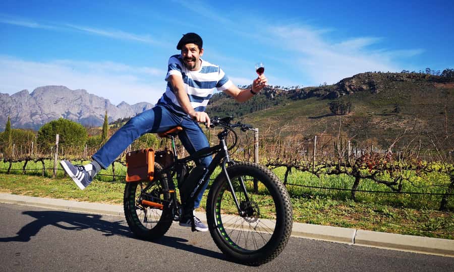 Franschhoek: E-Bike Guided Winery Tour - Learning the e-bike before the first vineyard road