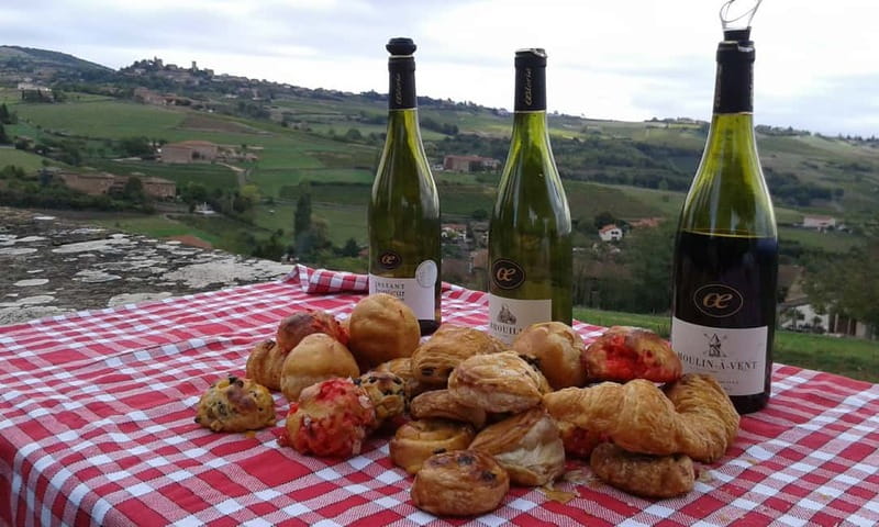 From Lyon: Golden Stones Beaujolais Wine Tasting Tour - The first stop pairs wine with a country view