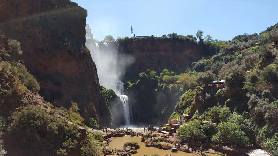 From Marrakech: Day Tour to Ouzoud Waterfalls - The first view of the Ouzoud cascades