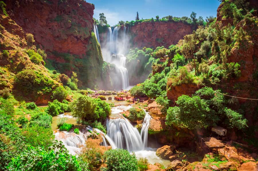 From Marrakech: Guided Ouzoud Waterfalls Tour with Boat Ride - Arriving above the Ouzoud Falls
