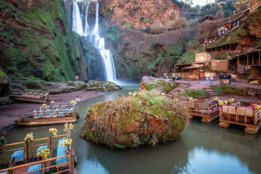 From Marrakech: Ouzoud Waterfalls Guided Hike and Boat Tour - The drive from Marrakech in a 17-seat minibus