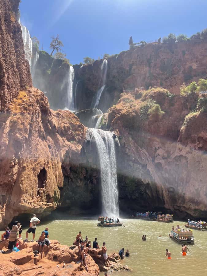 From Marrakech: Ouzoud Waterfalls Guided Hike and Boat Trip - The boat ride at the base