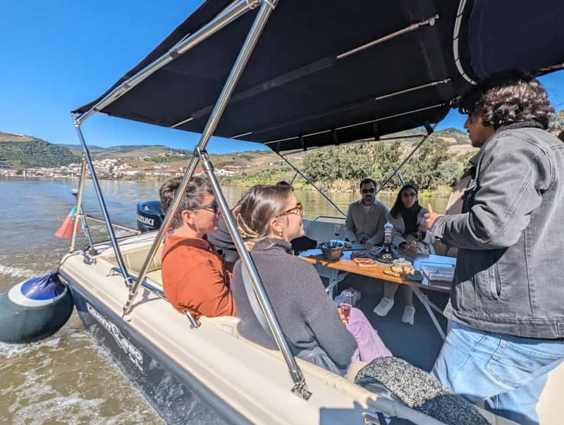 From Porto: Tastings at 2 Wineries, Chef's Lunch & Boat Tour - First winery, local wine, and olive oil