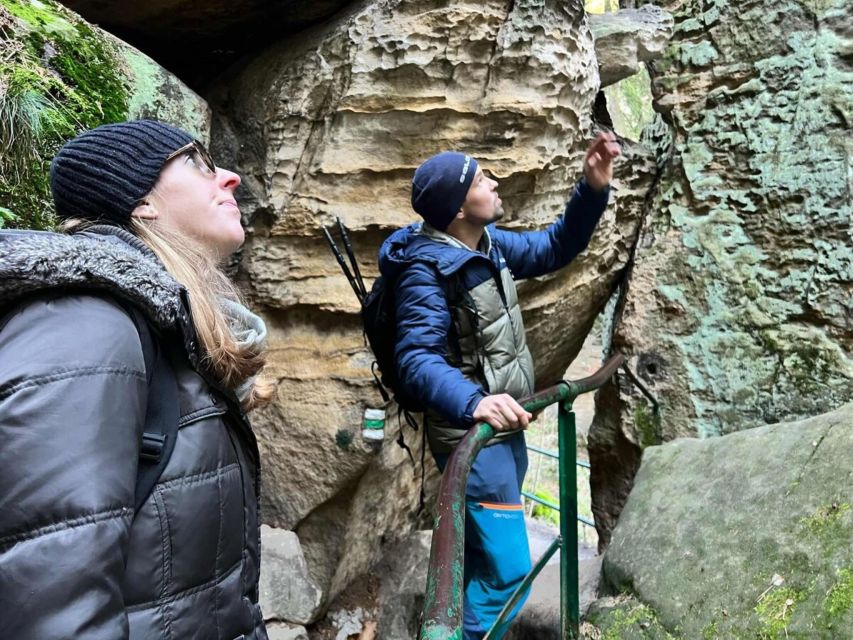 From Prague: Hike, Castle and Brewery in Bohemian Paradise - Walking the sandstone maze at Prachov Rocks