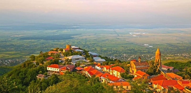 from Tbilisi to Kakheti Tour Sighnaghi, Bodbe & Wine Tasting - Manavi starts the day with wine and local products