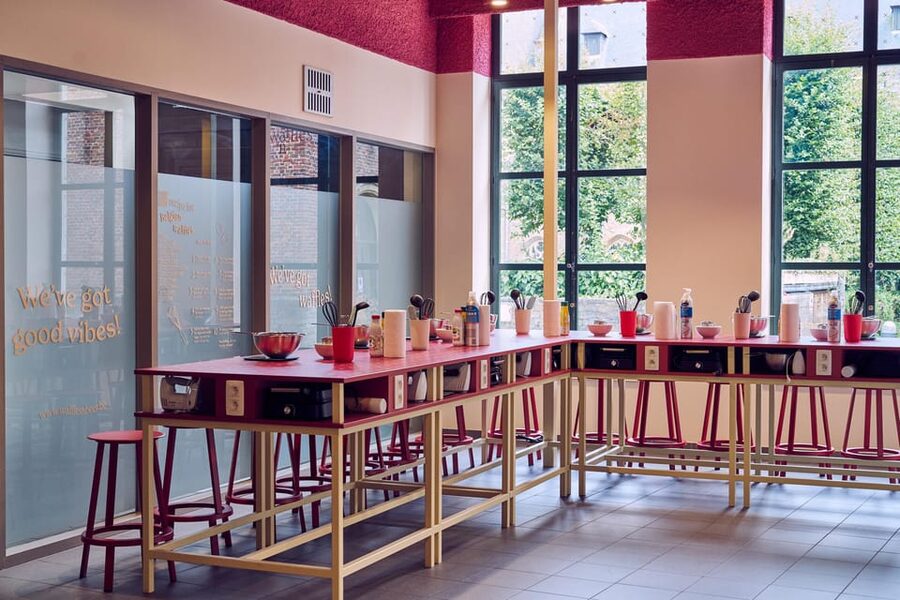 Ghent: Belgian Waffle-Making Workshop with Beer Tasting - Choosing your batter and working as a pair
