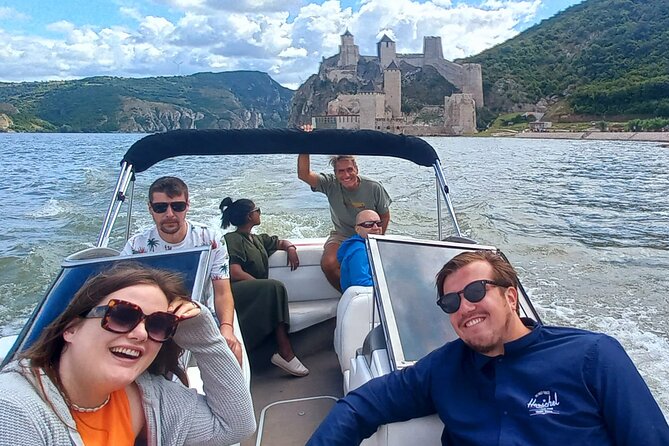 Golubac Fortress w/Iron Gate Speed Boat & Rakija Distillery tour - The Danube by speedboat in summer