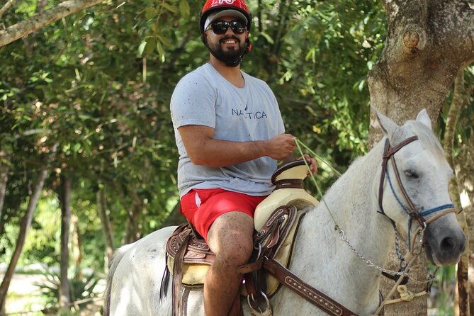 Horseback Riding Cenote, Zipline.Transportation & Tequila Tasting - Cooling off in the freshwater cenote