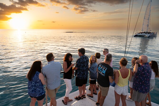 Key West Champagne Sunset Catamaran Cruise - The sunset celebration from offshore