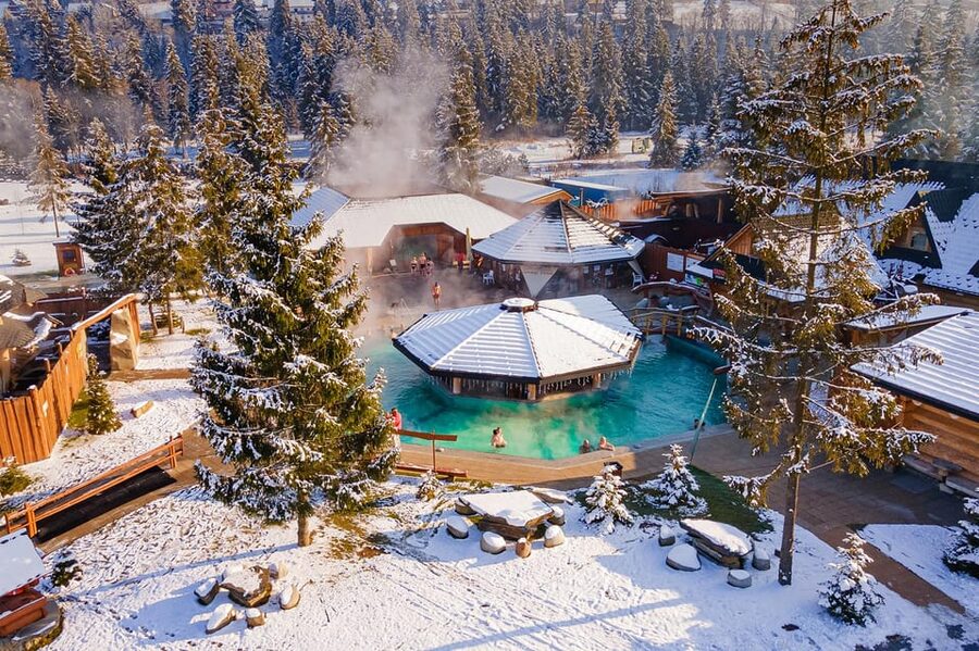 Krakow: Zakopane Cable Car, Vodka, Cheese & Hot Springs Tour - Terma Bania, the warm finish after a cold day