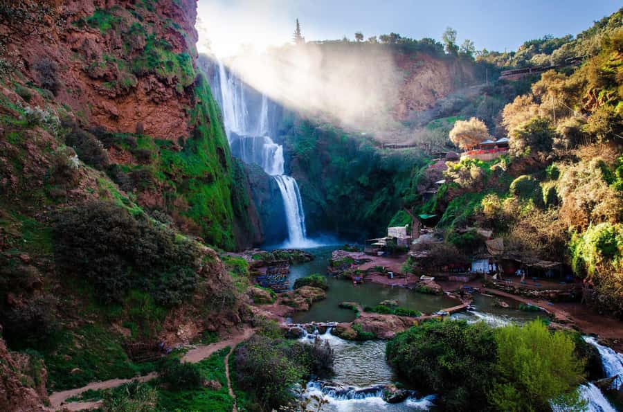 Marrakech : Ouzoud Waterfalls & Guided Tour & Boat Ride - Seeing the Ouzoud cascades from above