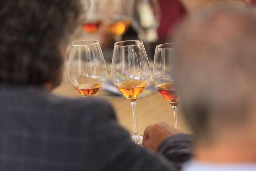 Marsala: Florio Winery Tour with Local Wine Tasting - Three glasses with Sicilian food pairings