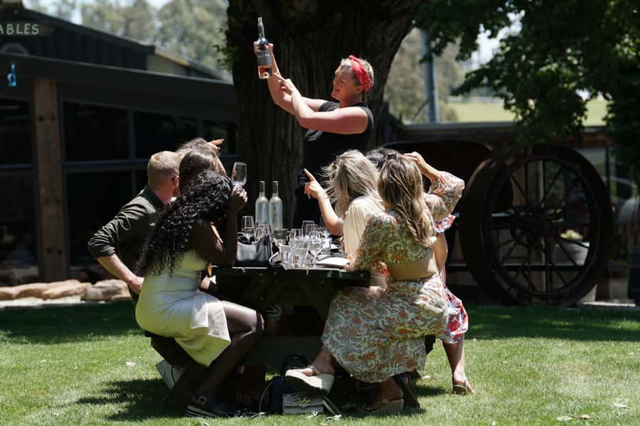 Melbourne: Yarra Valley Wine, Cider, Gin, Beer, & Choc Tour - Yering Farm: wine and apple cider together