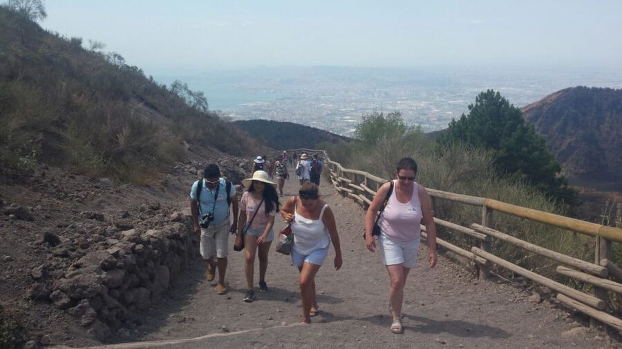 Mount Vesuvius 4-Hour Volcano Tour with Wine Tasting - The crater path and Bay of Naples views