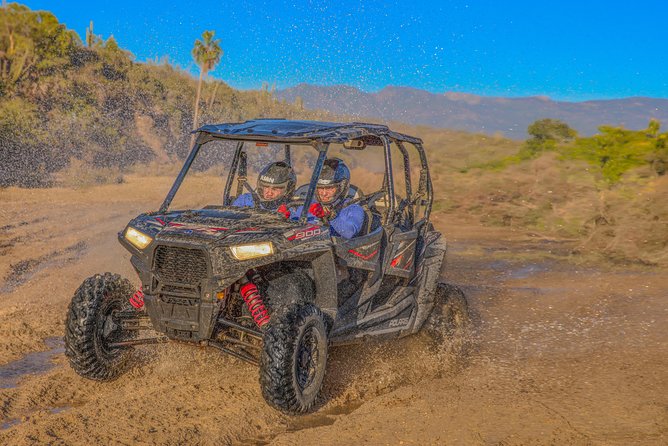 OffRoad 4X4 UTV Adventure with unlimited Lunch & Tequila - Cleaning off before the ocean-view meal