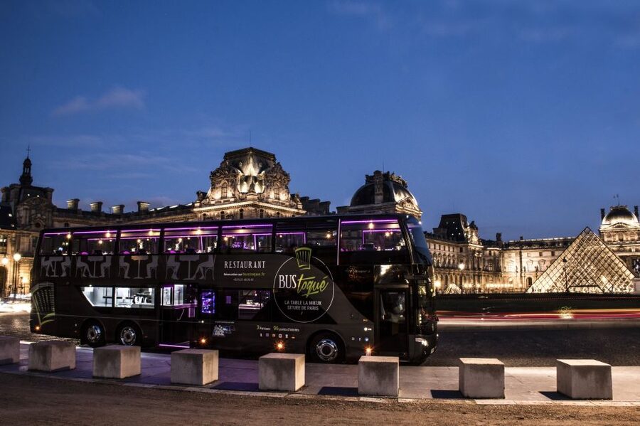 Paris: Bus Toqué Tour with 5-Course Dinner and Champagne - The five-course dinner on the upper deck