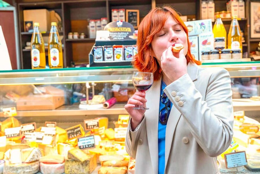 Paris: Champagne and Oysters Food Tour - Cheese, confiture, and cider at the covered market