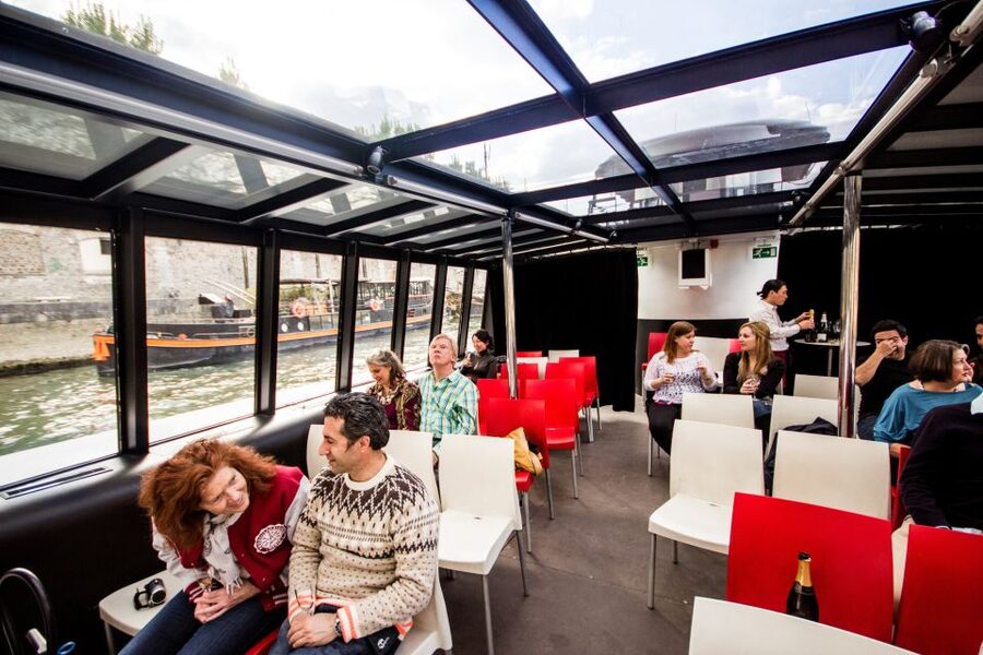 Paris: Champagne Tasting Cruise Departure from Eiffel Tower - The Seine views from the private salon