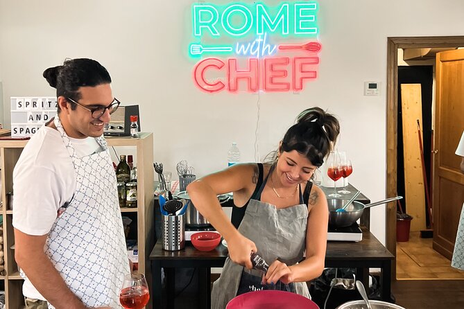 Pasta Cooking Class Near the Colosseum with 3 Spritz Cocktails - The hosts shape the evening