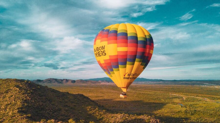 Phoenix: Hot Air Balloon Flight with Champagne - Phoenix, desert, canals, and mountains from the basket