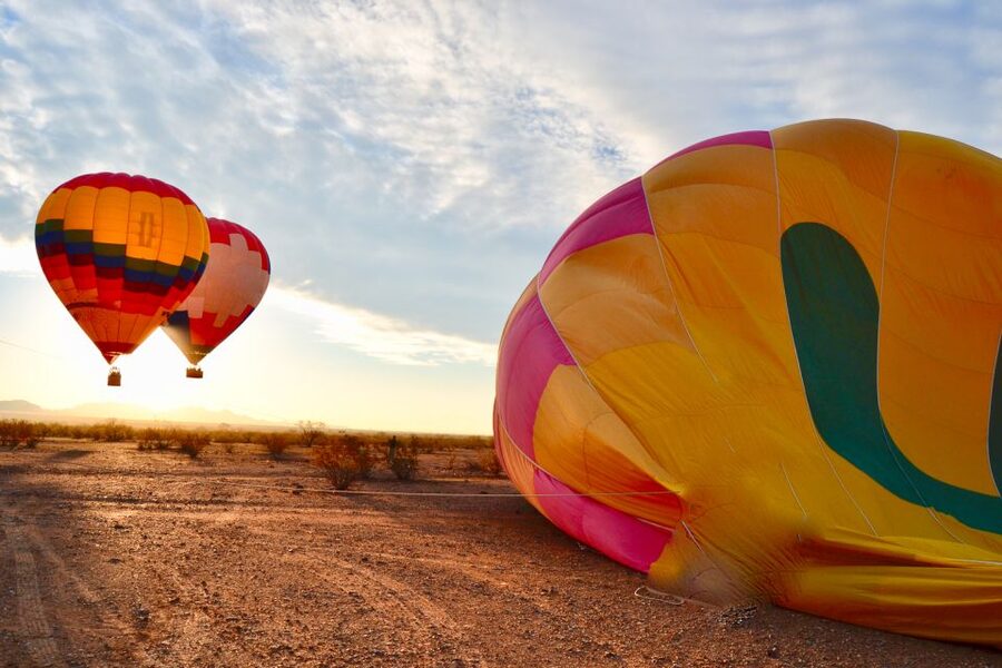 Phoenix: Hot Air Balloon Flight with Champagne - Watching the balloon inflate before takeoff