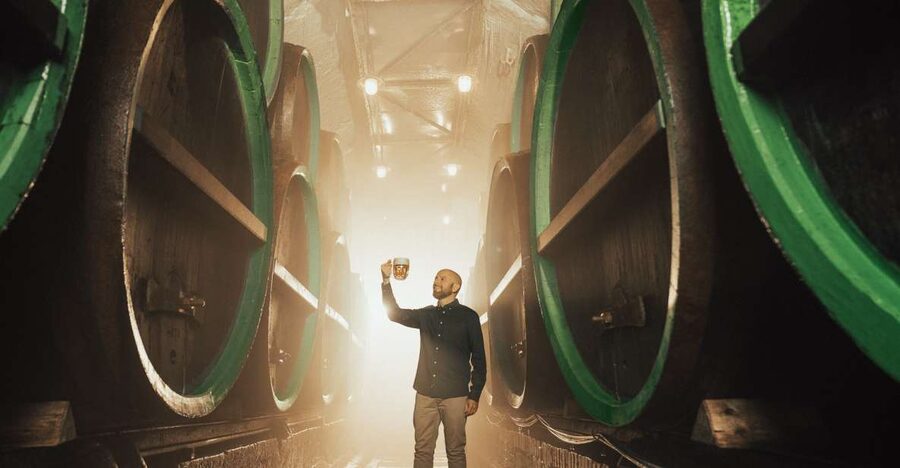 Pilsen: Pilsner Urquell Brewery Tour with Beer Tasting - Riding to the bottling facility