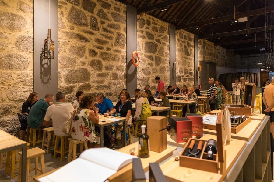 Porto: Guided Tour and Tasting of 3 Port Wines at Poças - The three-glass tasting in the modern room