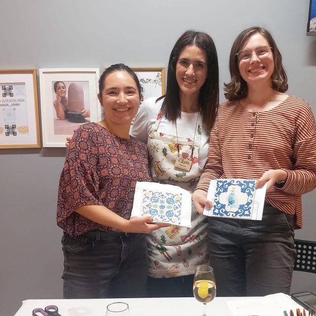 Porto: Tile Painting and Cocktails in Downtown Porto - Collecting your finished Portuguese tile
