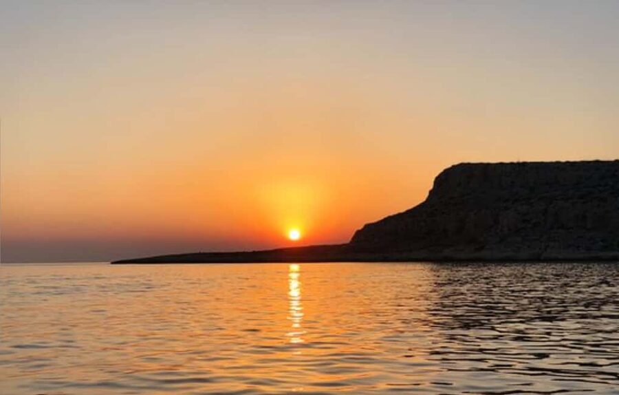 Protaras Blue Lagoon Sunset Tour with Pizza & Champagne - Cape Greco and the first swim