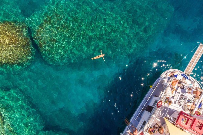 Rhodes Exclusive Swim Cruise Cocktail Open bar & Gourmet Buffet - What the boat feels like during six hours