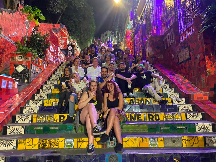 Rio: Pub Crawl in Lapa with Cachaça Tasting and Live Samba - A photo stop at Selarón Steps