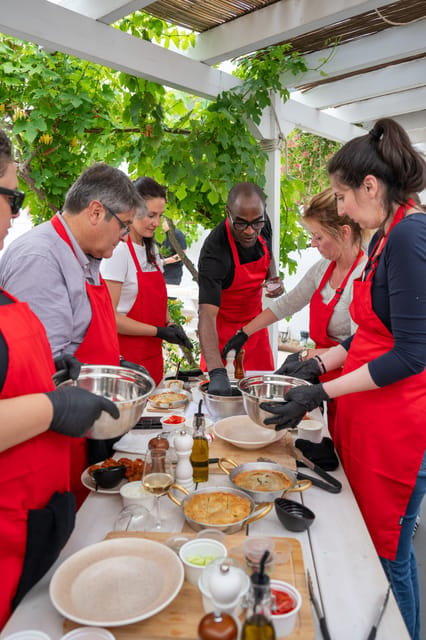 Santorini: Cooking Class with Lunch and Wine Tasting - Wine tasting, Vinsanto, and lunch