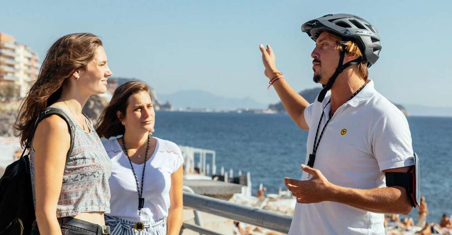 Scenic E-Bike Ride with Vineyard Wine & Meal - Riding the Pozzuoli waterfront and city roads