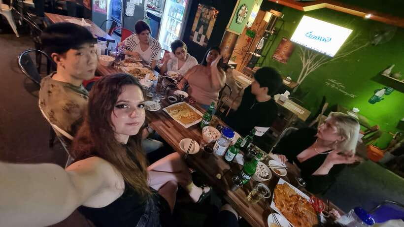 Seoul: Korean Drinking Games Night (non-drinkers welcome) - The kimchi seafood pancake adds more than decoration