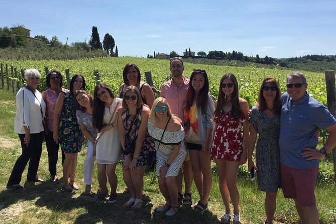 Small-Group Wine Tasting Experience in the Tuscan Countryside - First winery: vineyard, cellar, and three wines