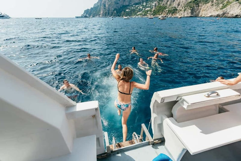 Sorrento: Coast and Capri Boat Trip with Limoncello Tasting - Capri from the sea: grottos, arches, and villas