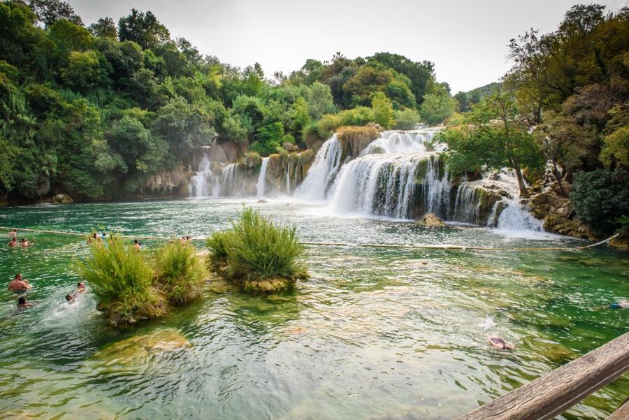 Split/Trogir: Krka National Park Day Trip with Wine Tasting - Local wine and homemade food